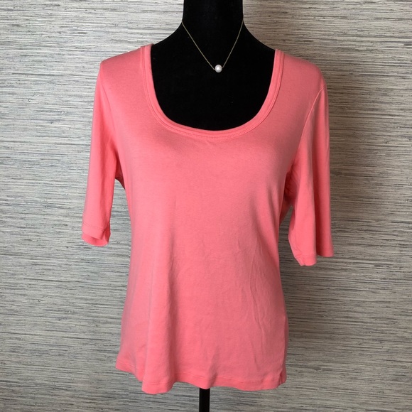 Garnet Hill Cotton Layering T- Shirt Top - Picture 2 of 7